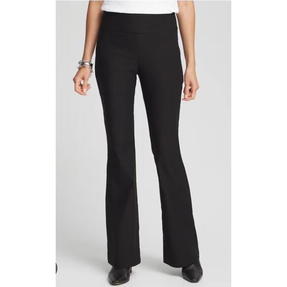 Chico’s 1R Ultimate Fit Black Ponte Flare Trousers NWT Women’s Pants - Picture 1 of 9